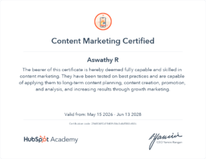 Content marketing Certificate